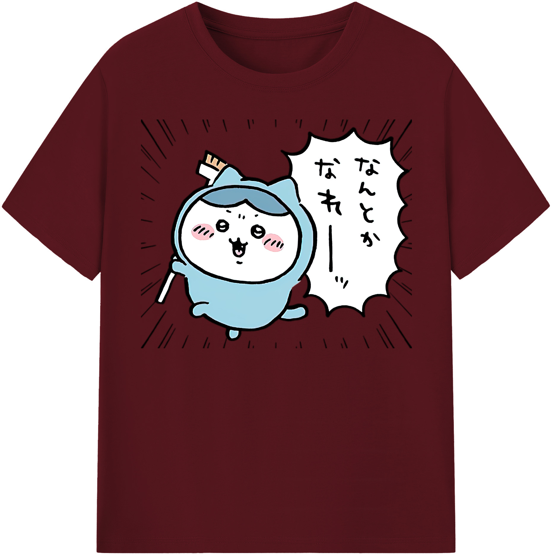 （画像用） ちいかわ ハチワレ Chii-kawa hachiware 綿100％半袖Tシャツ（フロントプリント）